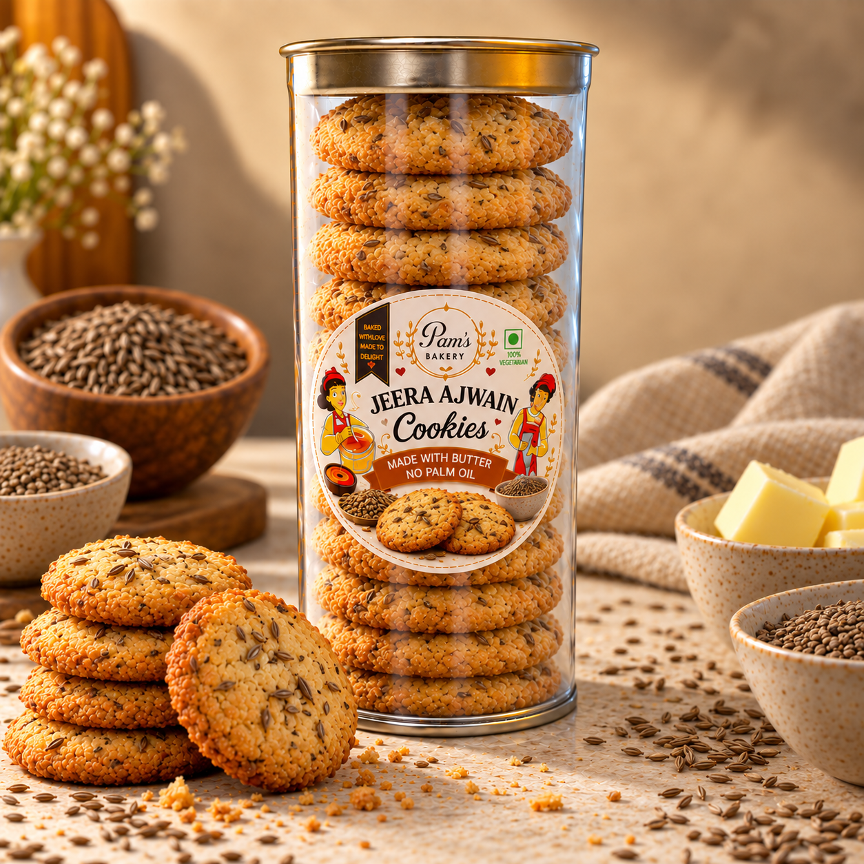 Jeera Ajwain cookies ( Savoury treats) - Image 3