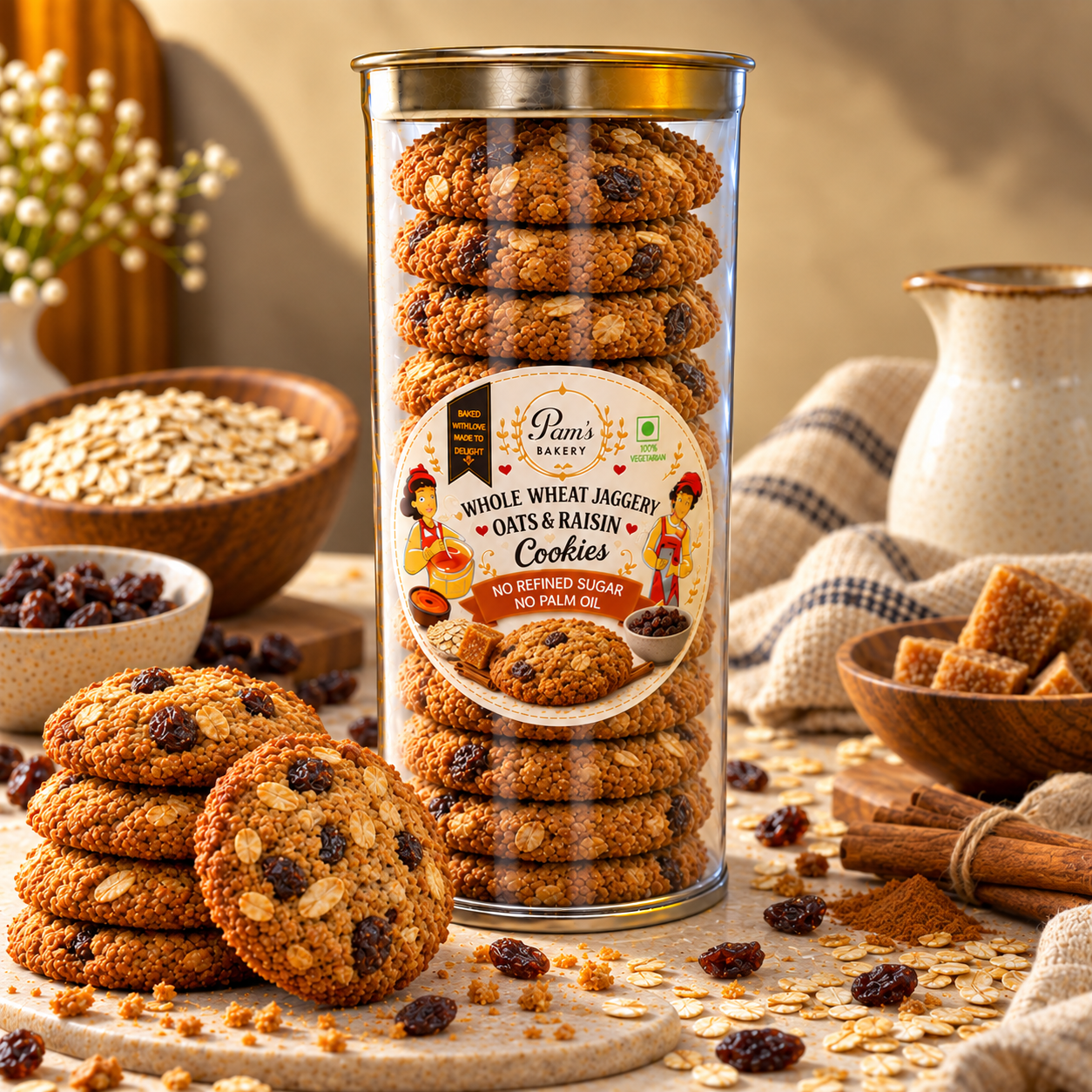 Whole Wheat Jaggery Oats & Raisin - Image 3