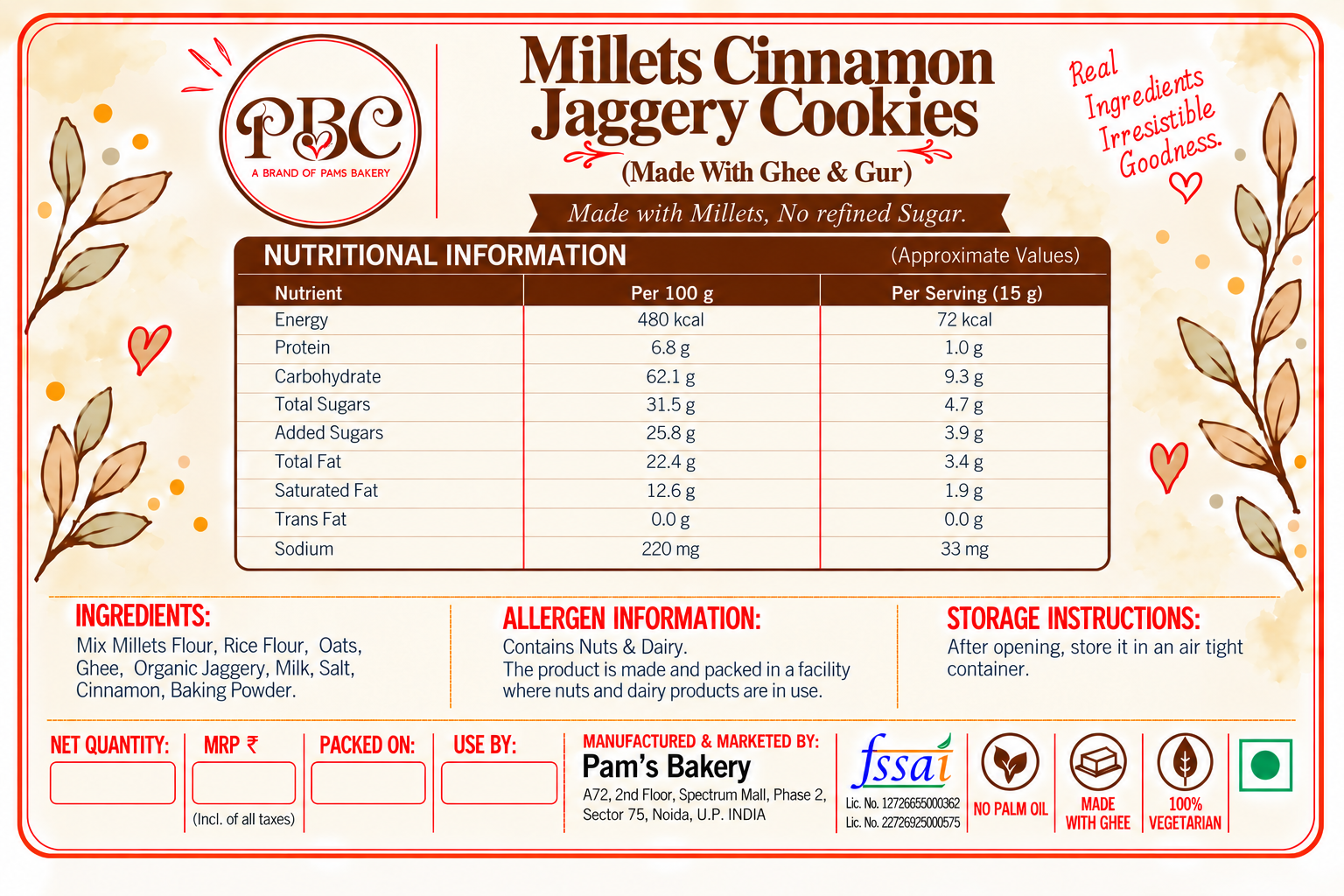 Millets Cinnamon Jaggery cookies - Image 2